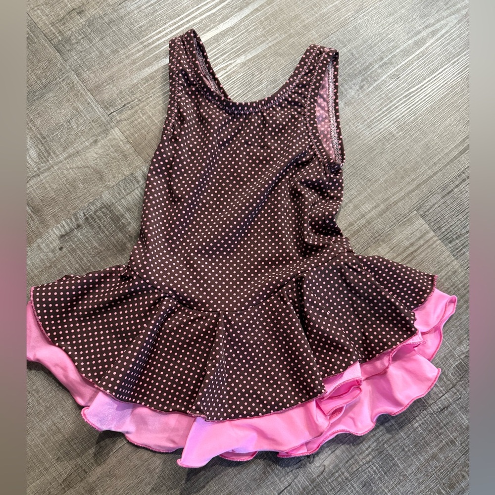 Skating/dance Pink  and Brown Polka Dot Kids Costume